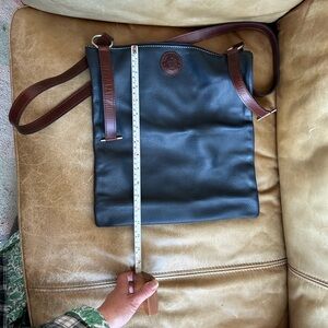 ROSSI CARUSO Stylish Navy Travel Leather Shoulder Bag